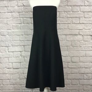 Ann Taylor Strapless Silk Blend Black Dress